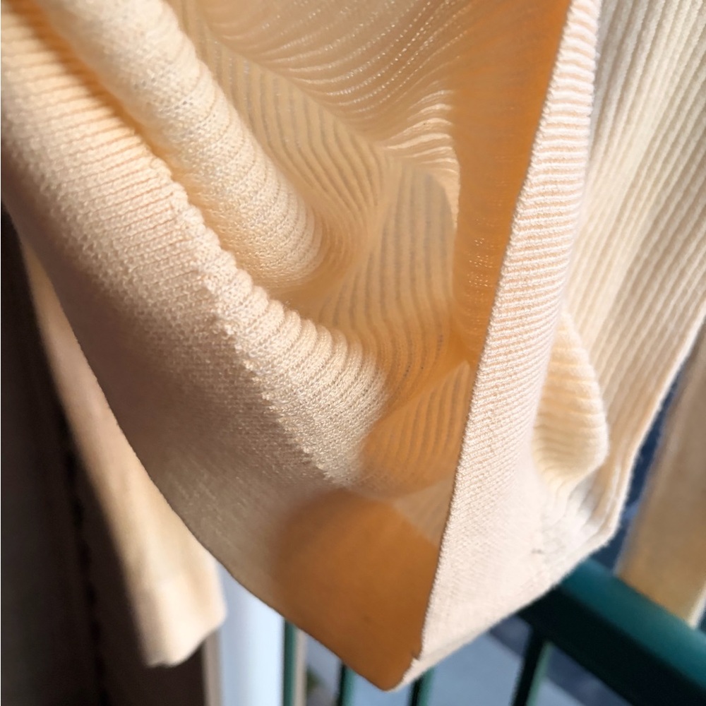🆕🌾Treasure & Bond Ribbed Sweater XS Cream Stretch Soft Knit Top Minimalist $59 - Picture 9 of 13